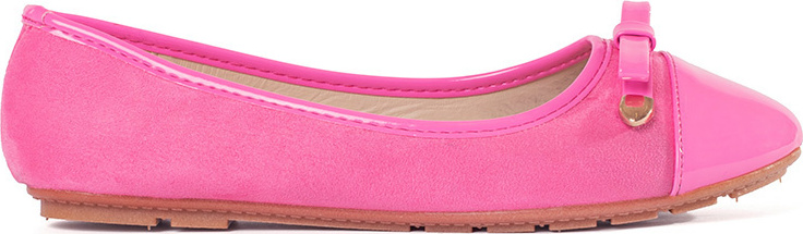 Ružové ploché dámske baleríny s lakovanou špičkou A801L.P Veľkosť: 36