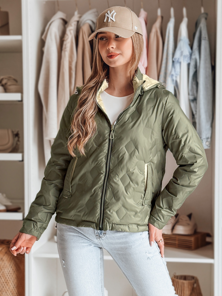 Dámska zeleno-béžová prechodná obojstranná bunda SYLVIAN TY4860 Veľkosť: XL