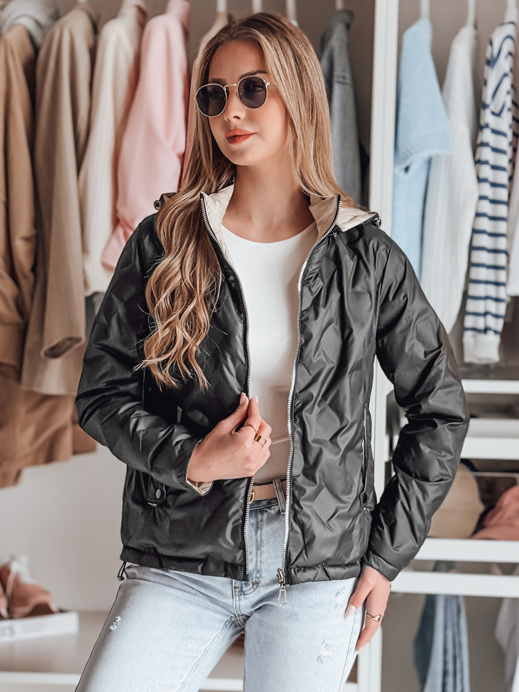 Dámska čierno-béžová prechodná obojstranná bunda SYLVIAN TY4861 Veľkosť: S