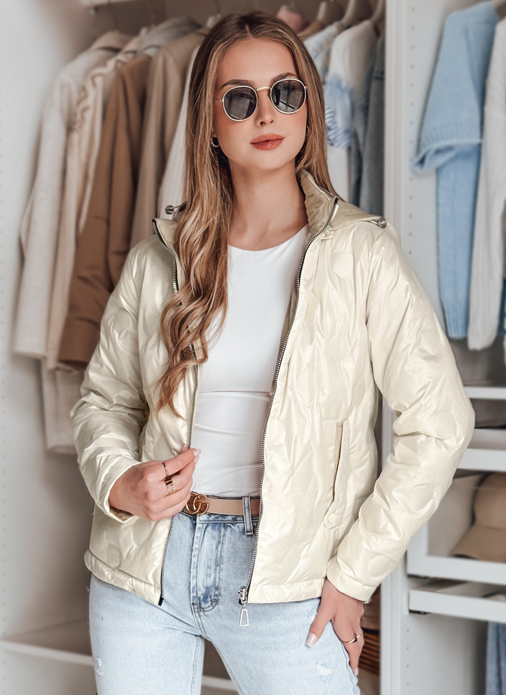 Dámska smotanová prechodná obojstranná bunda SYLVIAN TY4862 Veľkosť: 2XL