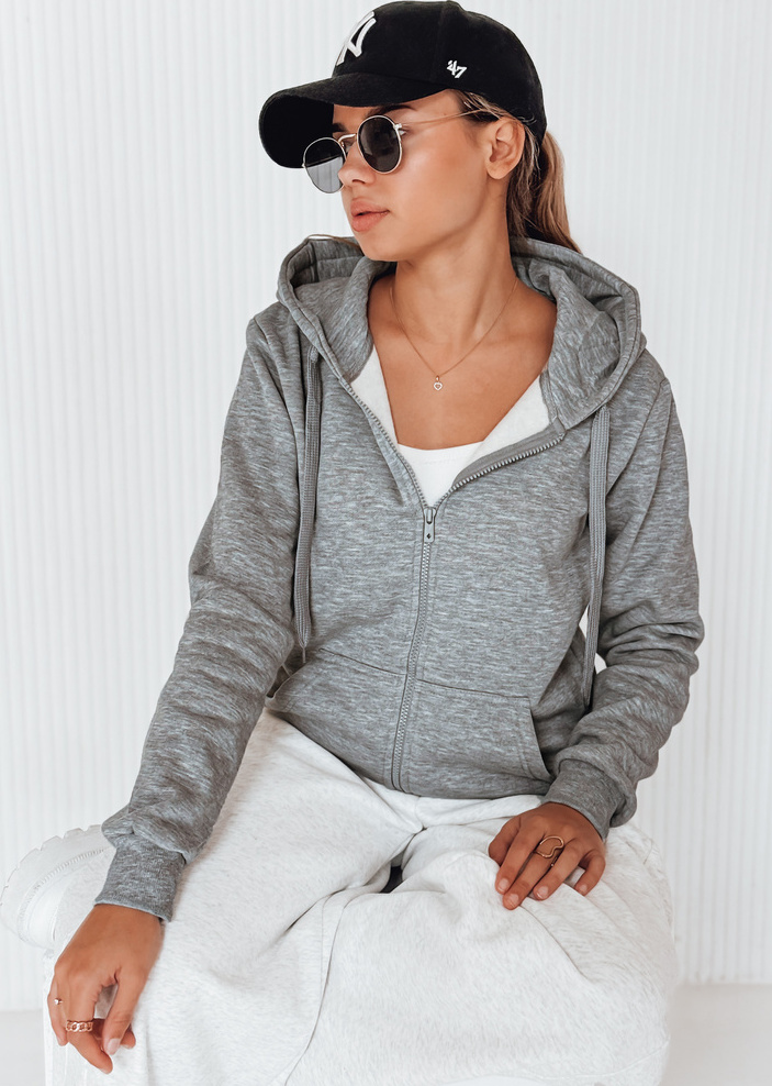 Tmavo šedá dámska mikina s kapucňou by0232 Veľkosť: S