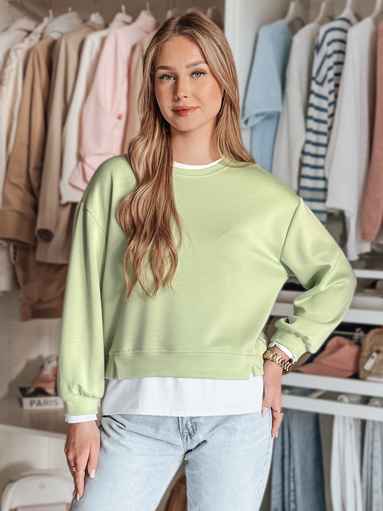 Ľahká mint dámska mikina voľného strihu LUZZIO BY1381 Veľkosť: ONE SIZE