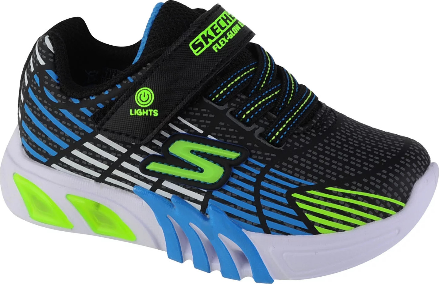Čierno-modré svietiace tenisky Skechers Flex-Glow Elite 400135N-BBLM Veľkosť: 22