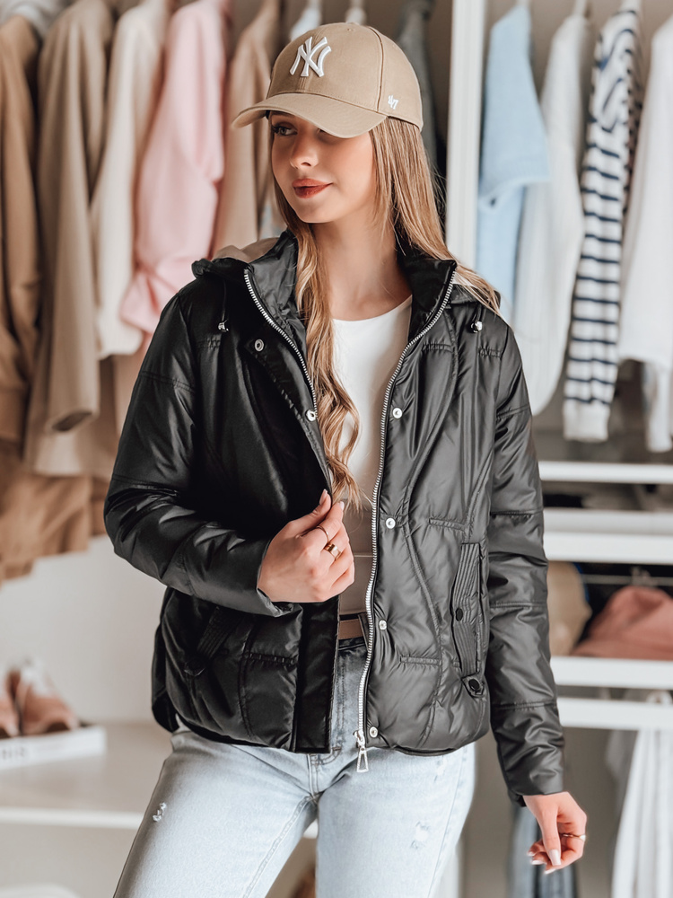 Čierna dámska prechodná prešívaná bunda MARISSIA TY4853 Veľkosť: S