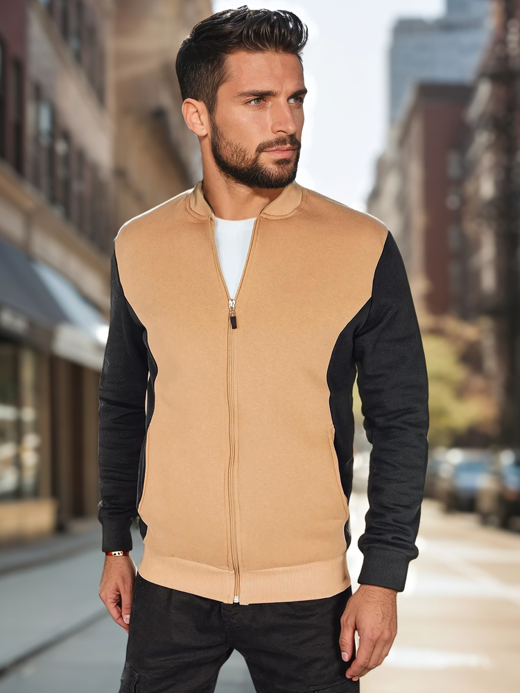 Camel pánska mikina na zips so stojačikom BX5903 Veľkosť: 2XL