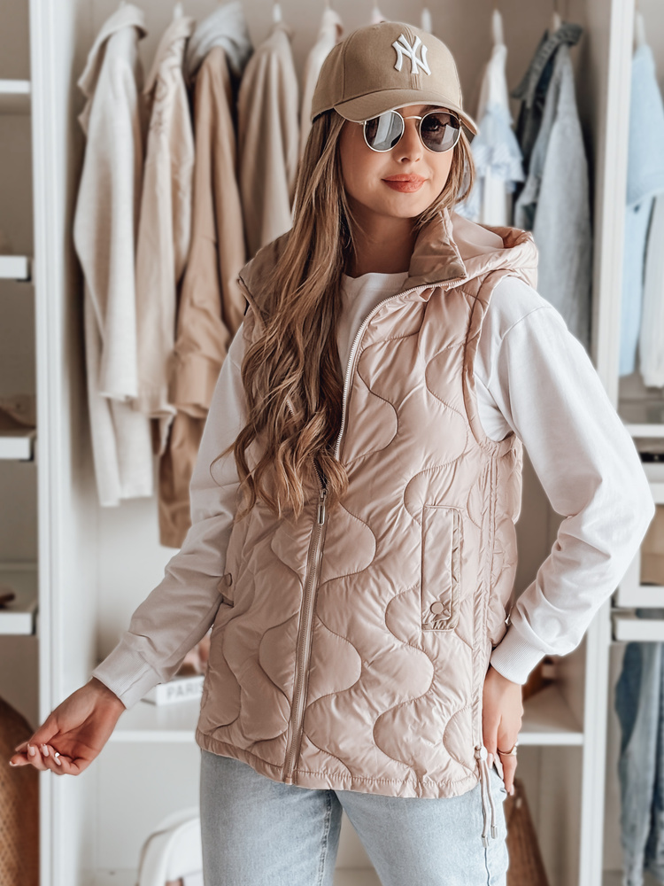 Svetloružová dámska prešívaná vesta VESOLITA TY4879 Veľkosť: 2XL