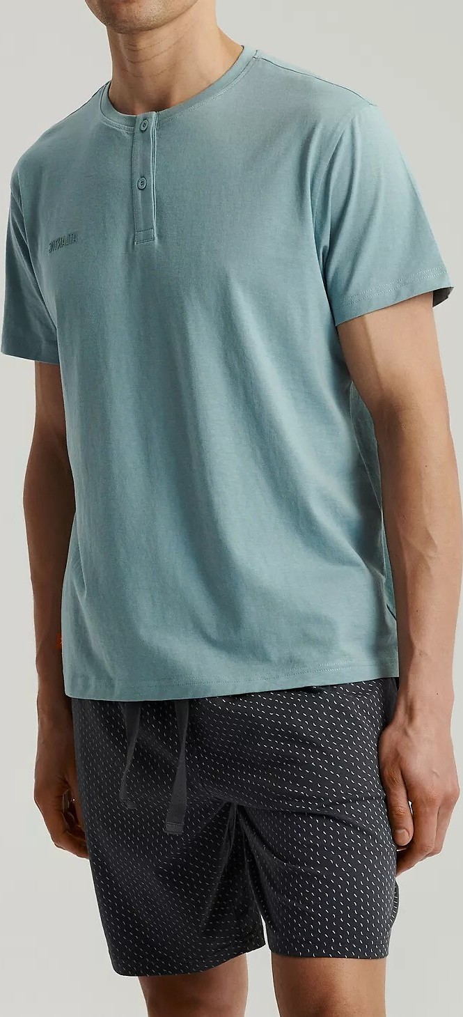 Pánske krátke pyžamo so vzorovanými šortkami Atlantic NMP-386 kr/r S-2XL Veľkosť: M, Barva: modro-sivá