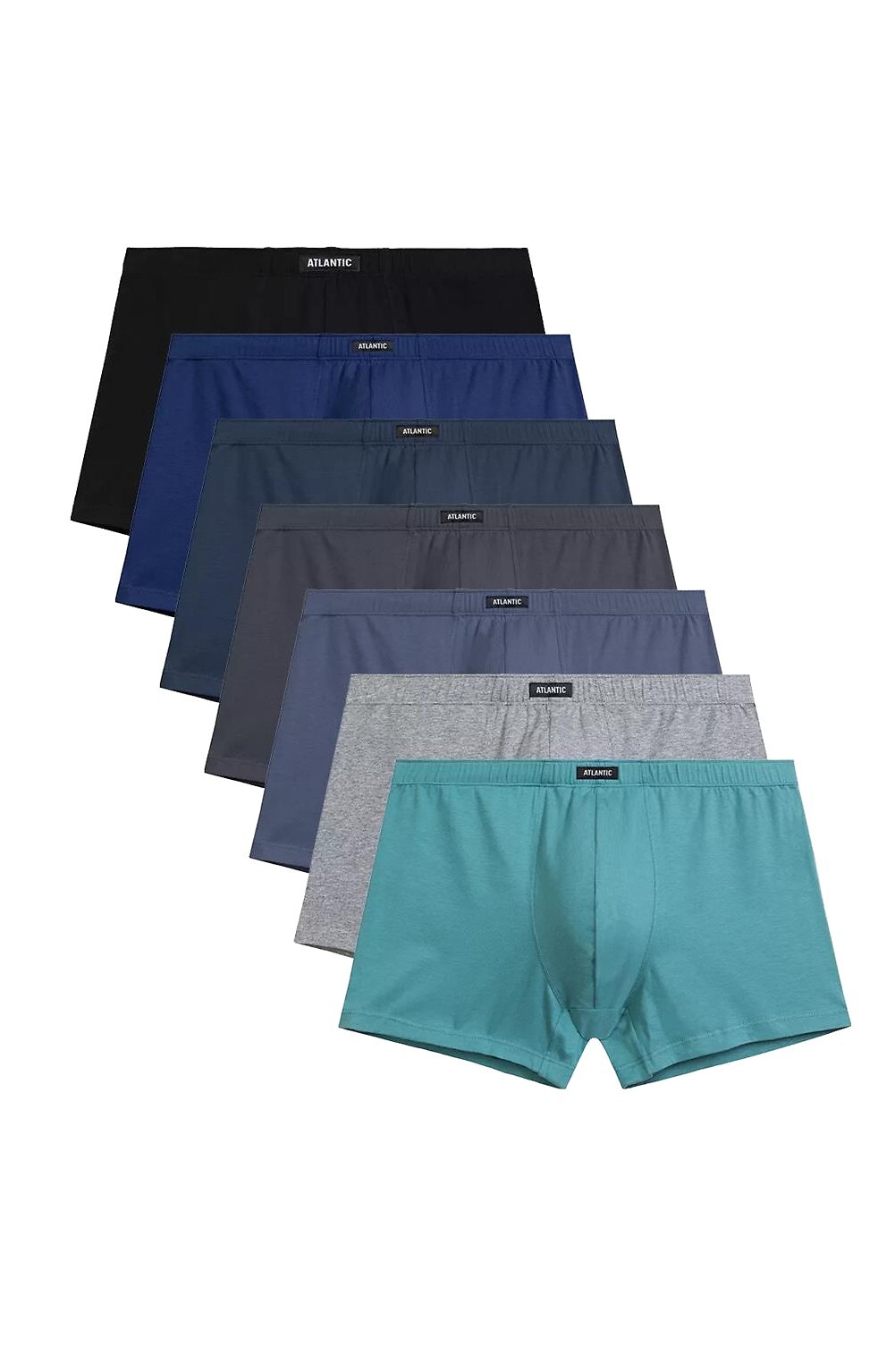 Sada 7 pánskych boxeriek Atlantic 7MH-001 A'7 M-2XL Veľkosť: 2XL, Barva: čierna/sivá/modrá