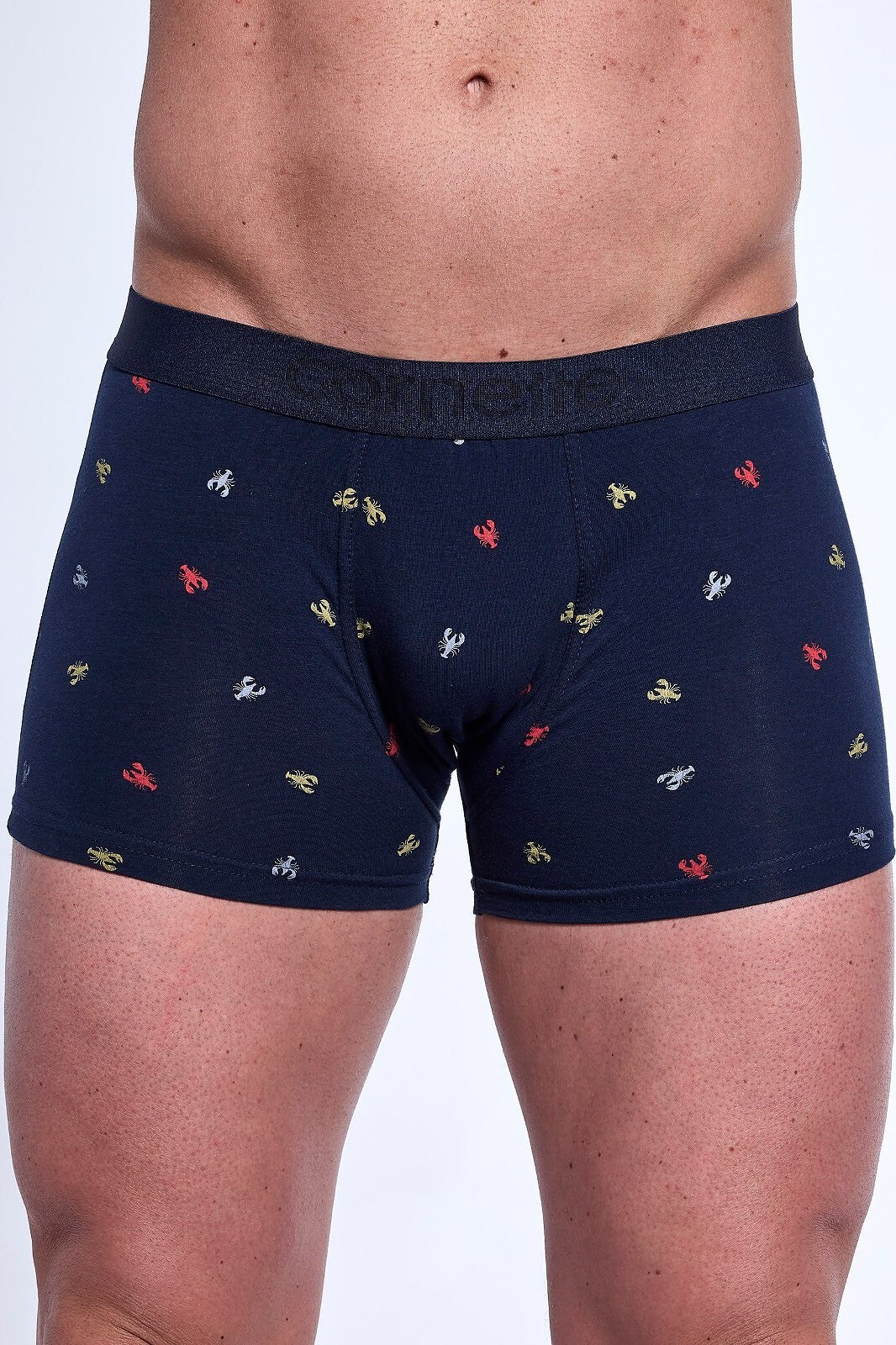 Tmavomodré pánske boxerky so vzormi Cornette High Emotion 508/154 M-2XL Veľkosť: 2XL, Barva: tmavomodrá