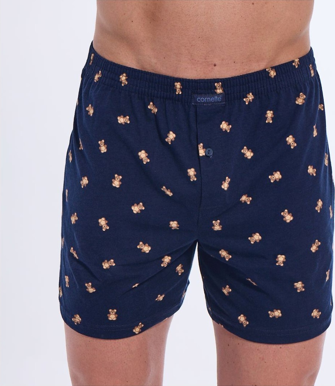 Tmavomodré pánske trenírky s medvedíkmi Cornette Classic Teddy Plus 011/174 3XL-5XL Veľkosť: 3XL, Barva: tmavomodrá