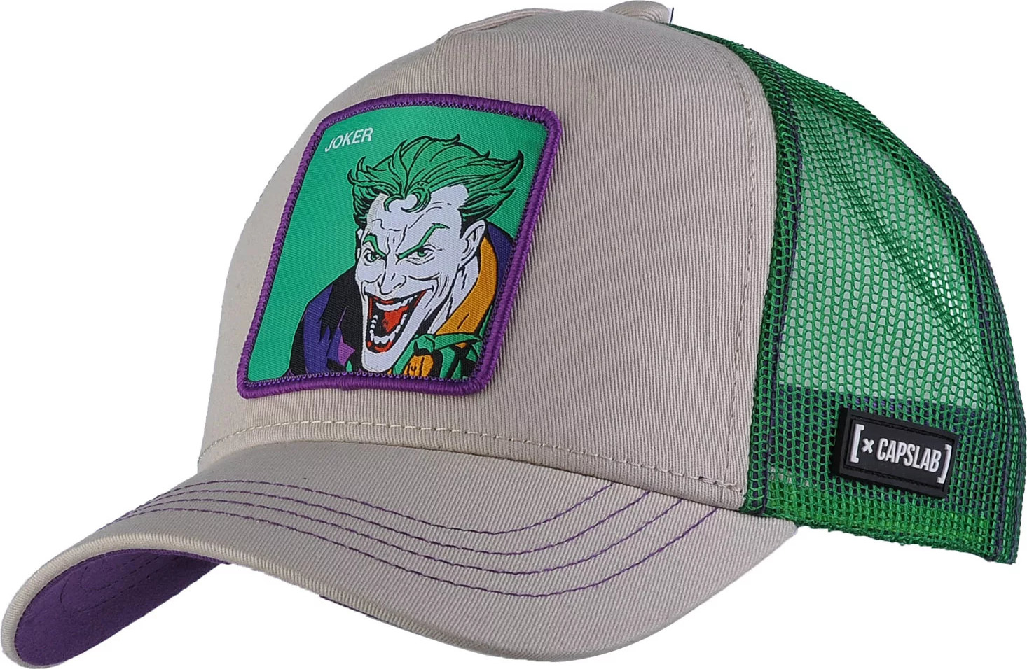 Béžovo-zelená šiltovka Capslab DC Comics Joker Cap CL-DC5-1-CAS-JOK2 Veľkosť: ONE SIZE