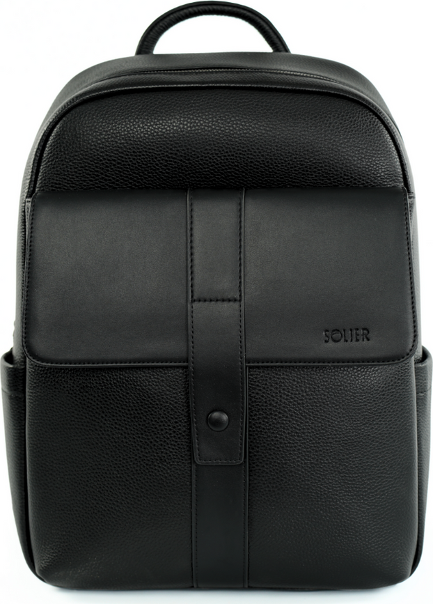 Čierny dámsky priestranný kožený batoh Solier RIMELLE FV04 RIMELLE BLACK 131419-26 Veľkosť: ONE SIZE