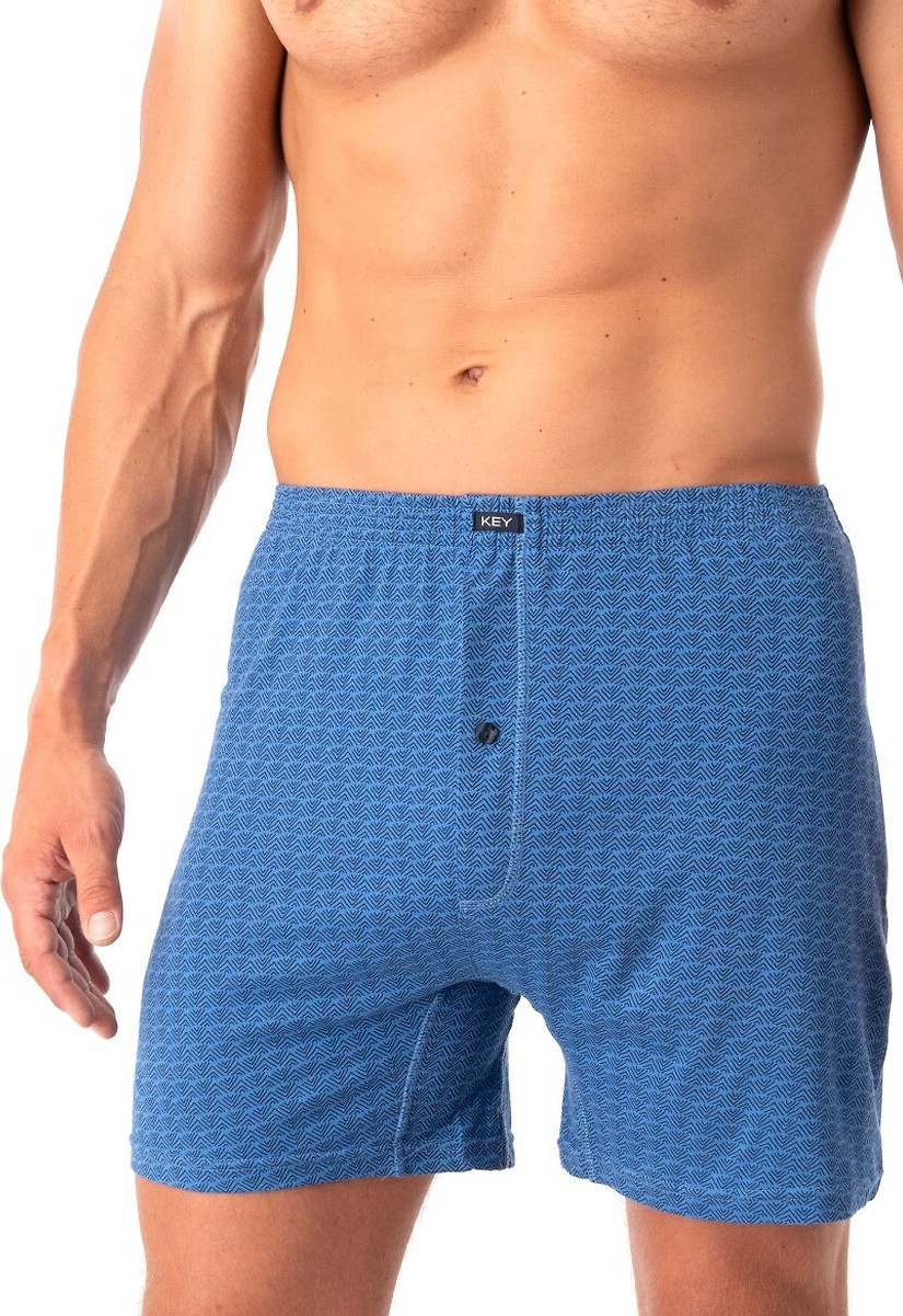 Pánske vzorované trenírky Key MXC 813 A25 M-4XL Veľkosť: 4XL, Barva: Modrá