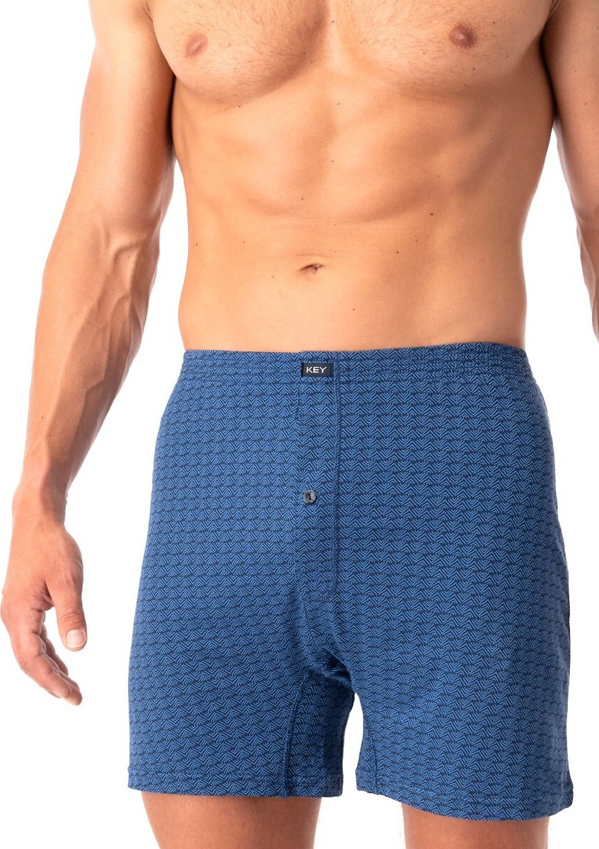 Pánske vzorované trenírky Key MXC 813 A25 M-4XL Veľkosť: 3XL, Barva: tmavomodrá