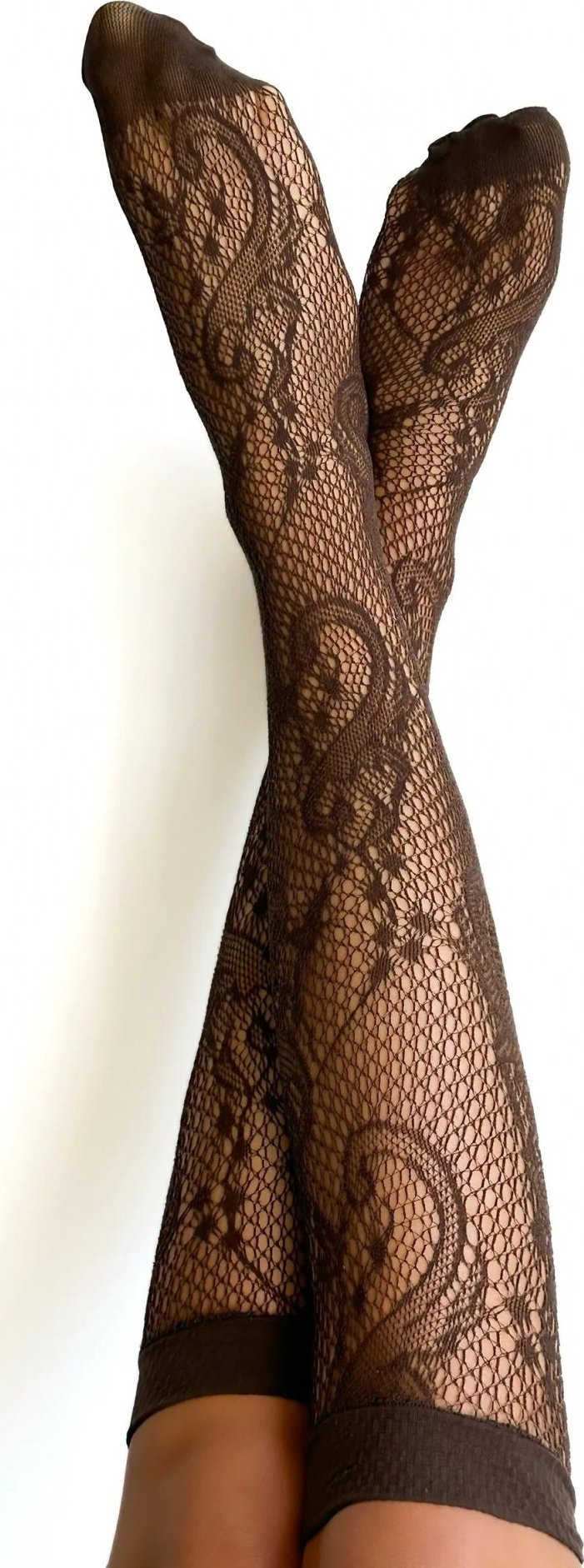 Podkolienky so vzorom Veneziana Sisi Ażur Veľkosť: ONE SIZE, Barva: cappuccino