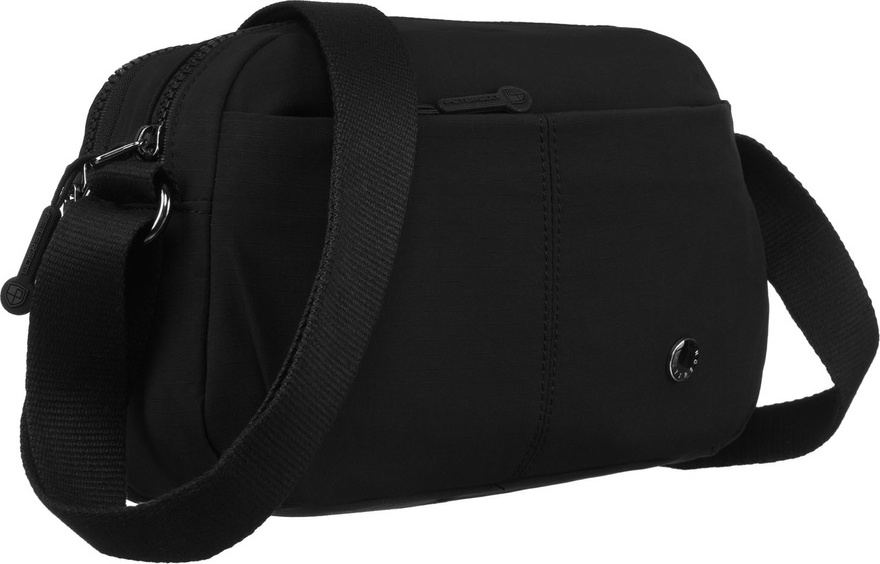 Peterson Dvojkomorová dámska čierna kabelka s nastaviteľným popruhom PTN CSM-06 Veľkosť: ONE SIZE