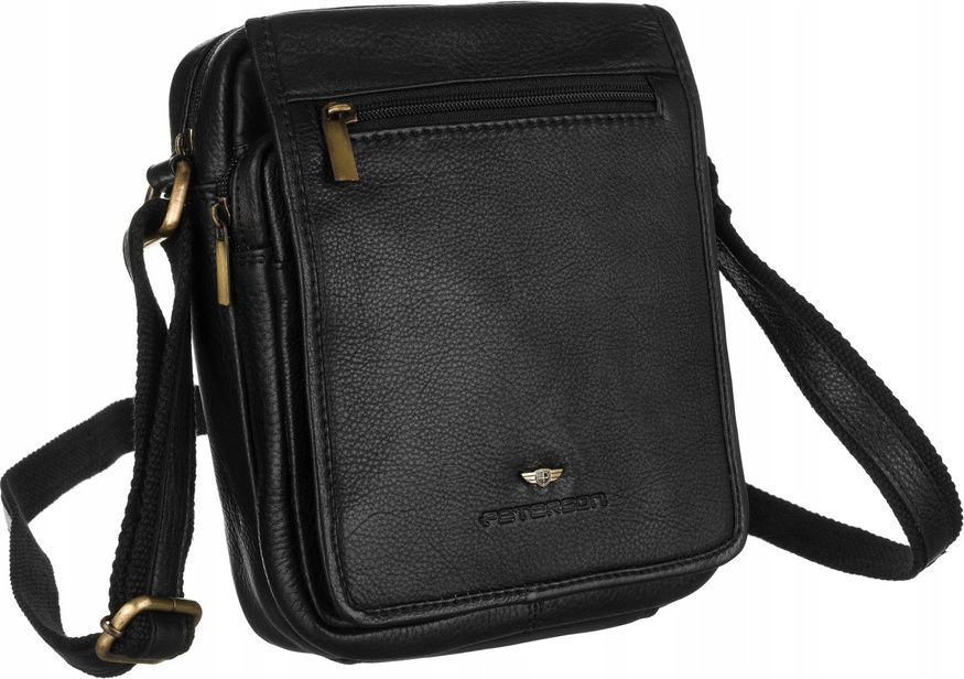 Peterson Čierna pánska kožená taška cez rameno [DH] PTN-IG-8-NDM Veľkosť: ONE SIZE