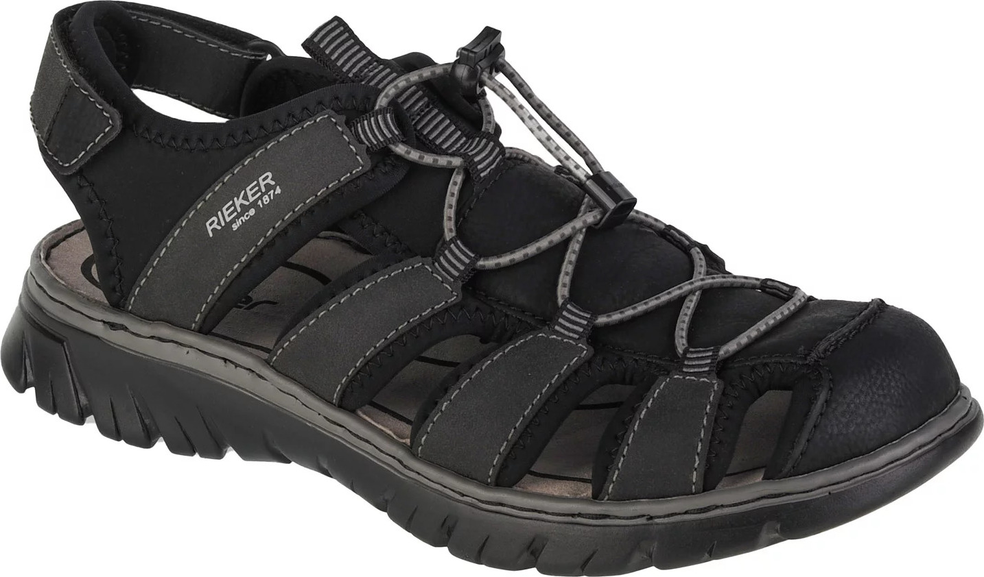 Čierne pánske sandále Rieker Sandals 26770-00 Veľkosť: 41