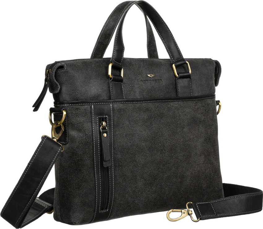 Peterson Čierna pánska kožená taška na dokumenty a notebook PTN 717-SCC Veľkosť: ONE SIZE