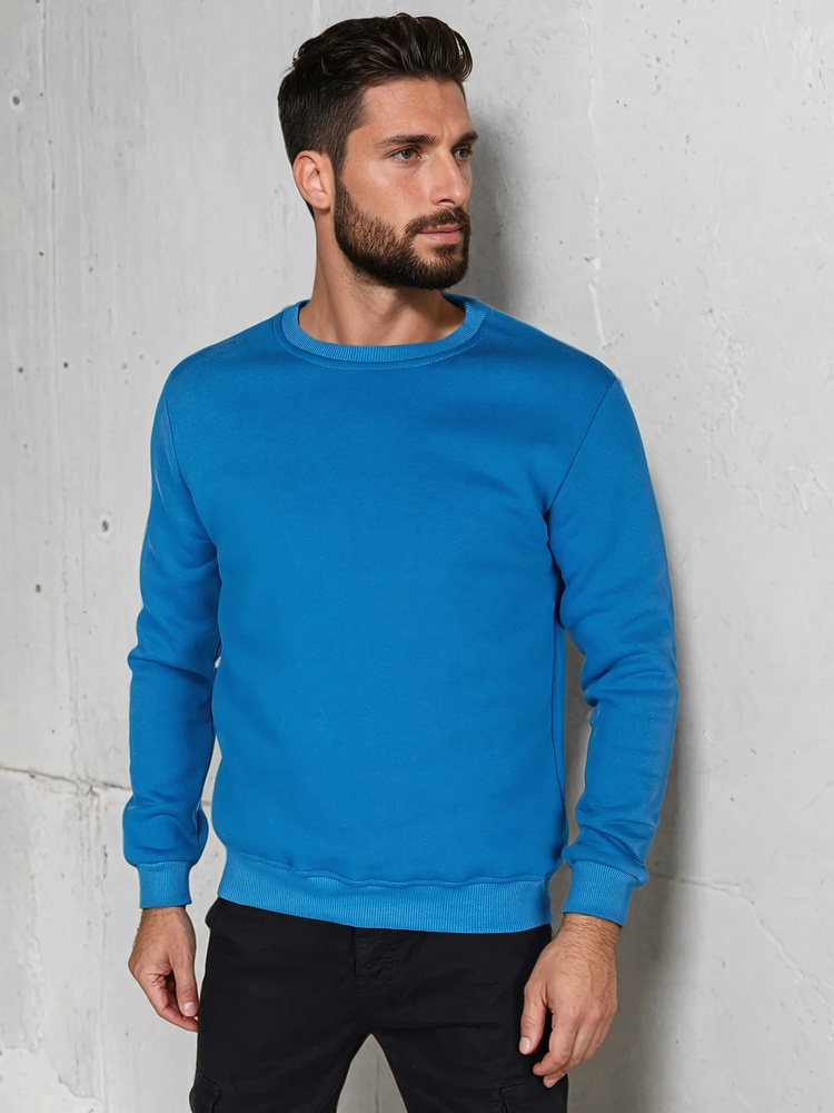 Pánska modrá basic mikina BX5883 Veľkosť: L