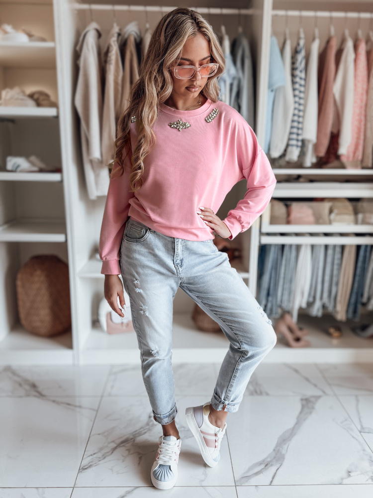 Dámske svetlomodré džínsy mom s odreninami DEMILOVE UY2502 Veľkosť: XL