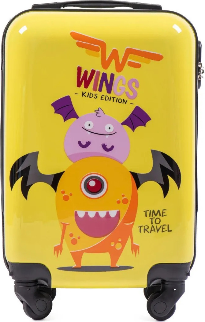 Žltý detský kufor MONSTER veľ. XS PC-KD01, Small cabin suitcase Wings XS, MONSTER Veľkosť: XS