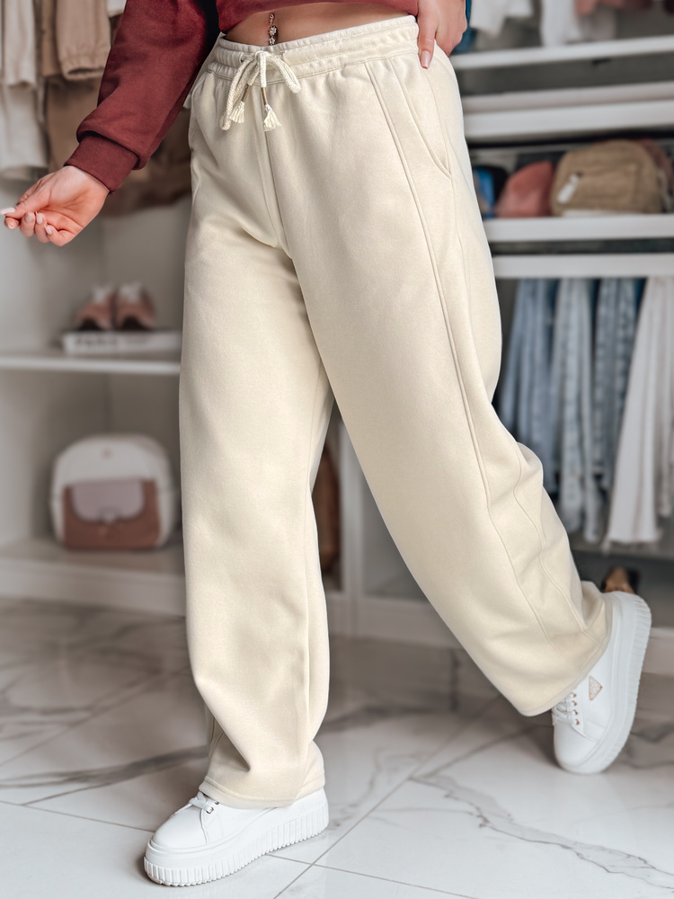 Dámske béžové tepláky so širokými nohavicami UY2689 Veľkosť: ONE SIZE