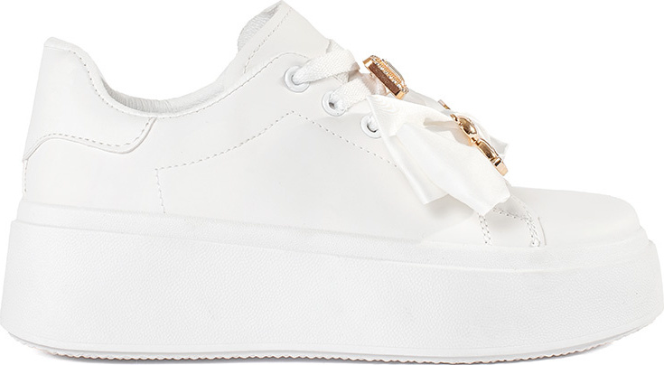 Biele dámske sneakersy so zlatými doplnkami LY107W Veľkosť: 39