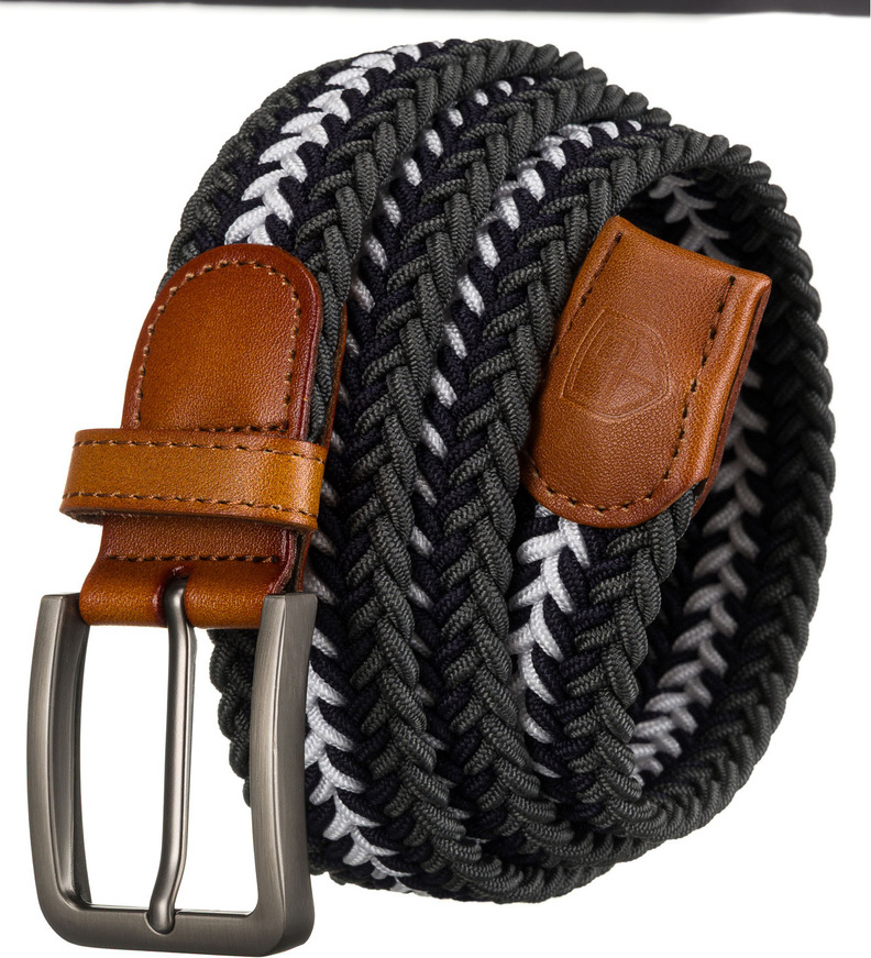 Peterson Pánsky sivo-biely plátený opasok bez dierok PTN PAR-S-115 Veľkosť: ONE SIZE