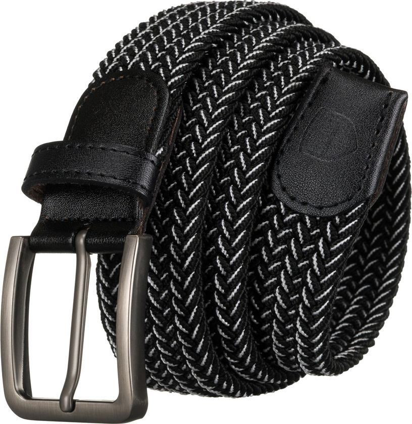 Peterson Pánsky čierno-biely plátený opasok bez dierok PTN PAR-S-115 Veľkosť: ONE SIZE