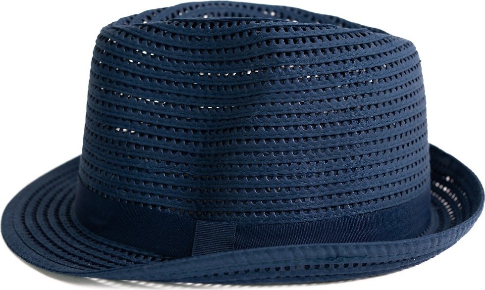 Letný dámsky prelamovaný klobúk s jemnou stuhou Art Of Polo 24154 Veľkosť: 55-57 cm, Barva: tmavomodrá