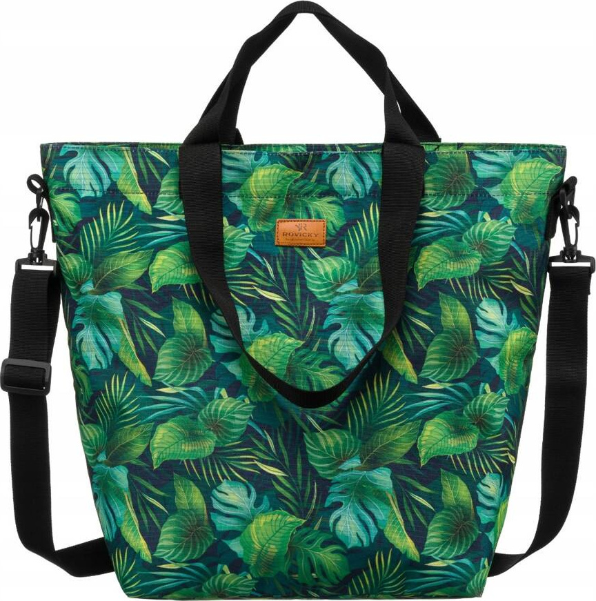 Rovicky Tmavozelená vzorovaná textilná shopper kabelka R-TZ15605 Veľkosť: ONE SIZE
