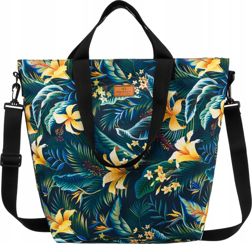 Rovicky Modro-žltá vzorovaná textilná shopper kabelka R-TZ15605 Veľkosť: ONE SIZE