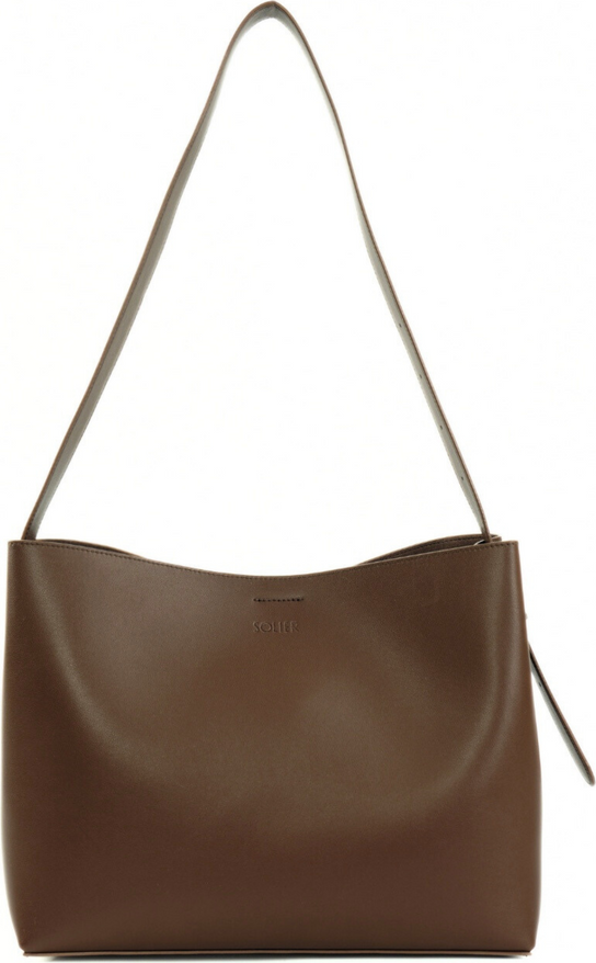 Tmavohnedá dámska kožená shopper kabelka ELLISE FL40 ELLISE DARK BROWN 89-8560 Veľkosť: ONE SIZE