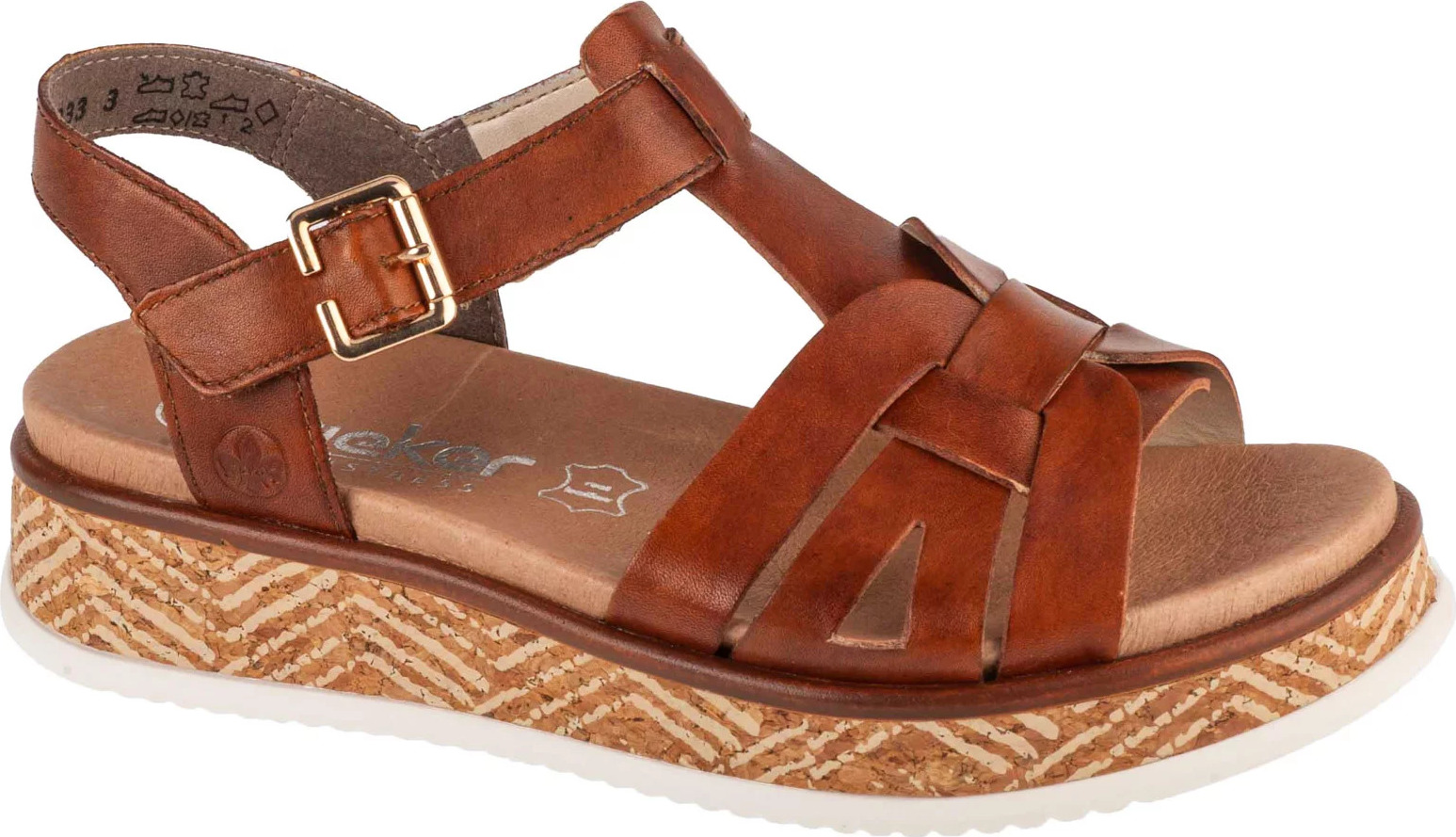 Hnedé dámske sandále na platforme Rieker Sandals W0853-24 Veľkosť: 40