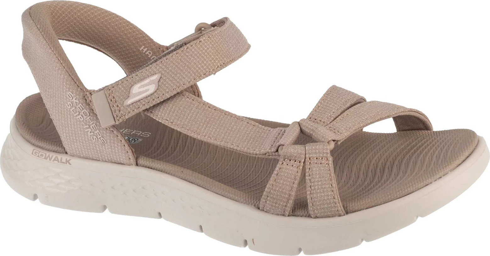 Béžové dámske sandále Skechers Slip-Ins: Go Walk Flex Sandal - Illuminate 141481-TPE Veľkosť: 36