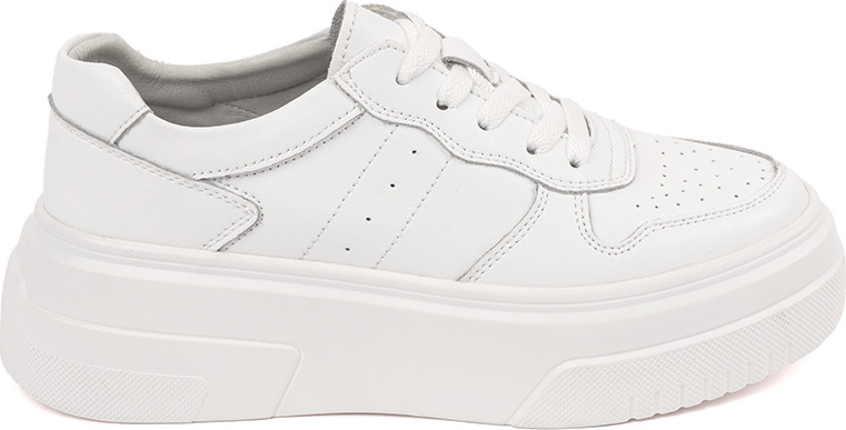Biele dámske kožené sneakersy na platforme Sergio Leone SP-100W Veľkosť: 38