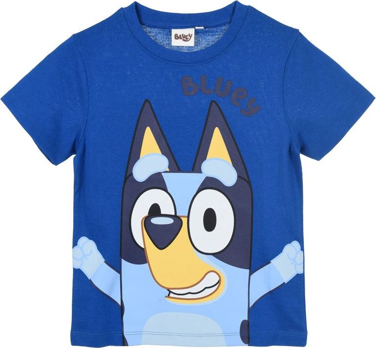 Tmavomodré detské tričko s krátkym rukávom Bluey Veľkosť: 98