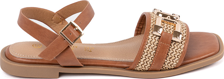 Hnedé dámske sandále s mäkkou koženou stielkou SY-7010BR Veľkosť: 41