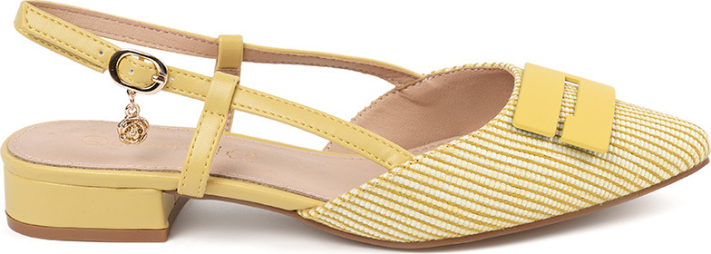 Elegantné dámske žlté lodičky na nízkom podpätku, podpätok 2,5 cm GD-DO-190YL Veľkosť: 36