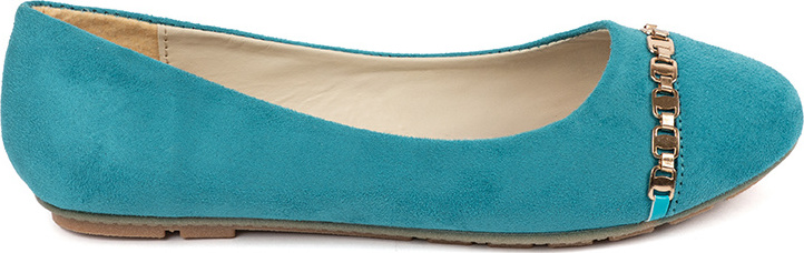 Tyrkysové dámske ploché balerínky A802L.BL Veľkosť: 36