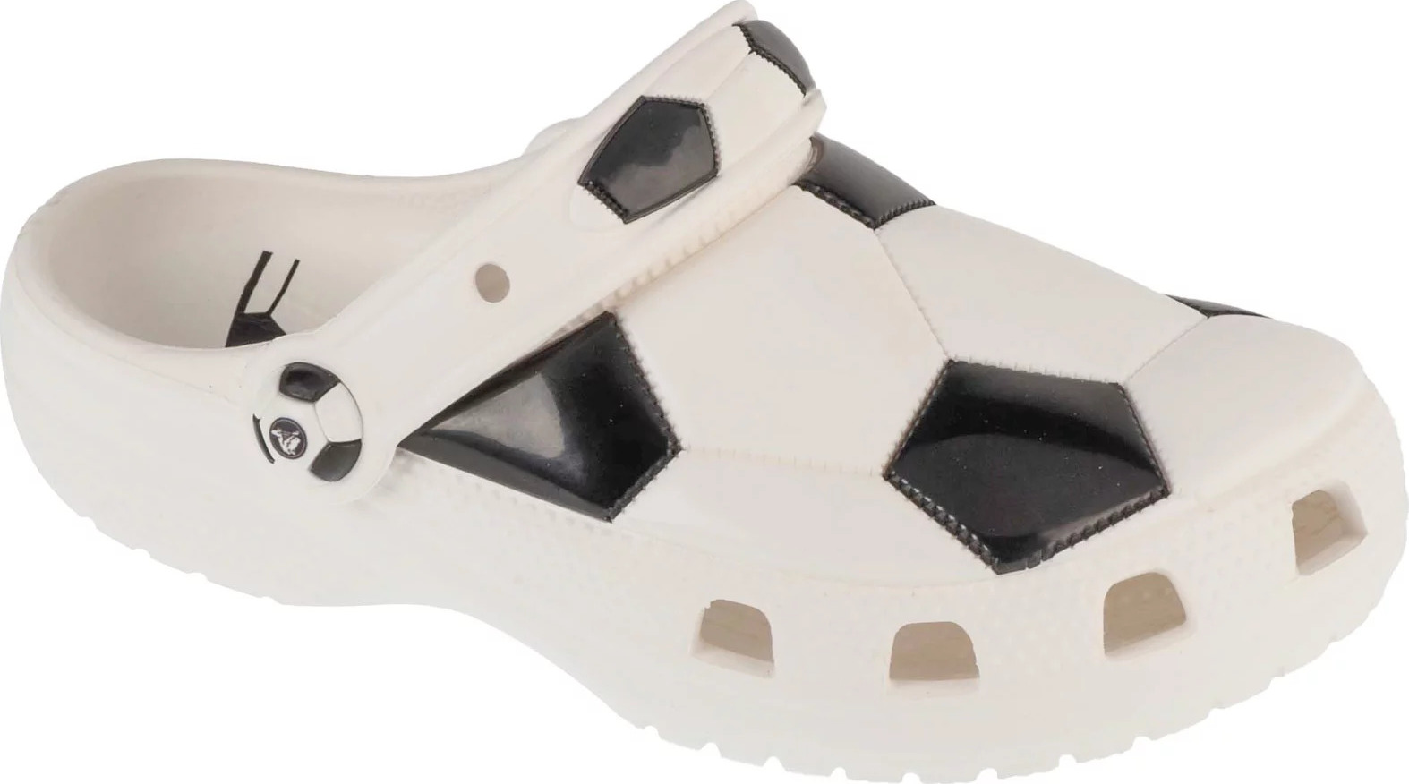 Bielo-čierne detské nazuváky Crocs Classic Soccer Ball Clog Kids 210157-103 Veľkosť: 28/29
