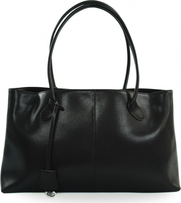 Solier Čierna dámska kožená shopper kabelka MARLEN FL37 MARLEN BLACK 89-8726 Veľkosť: ONE SIZE