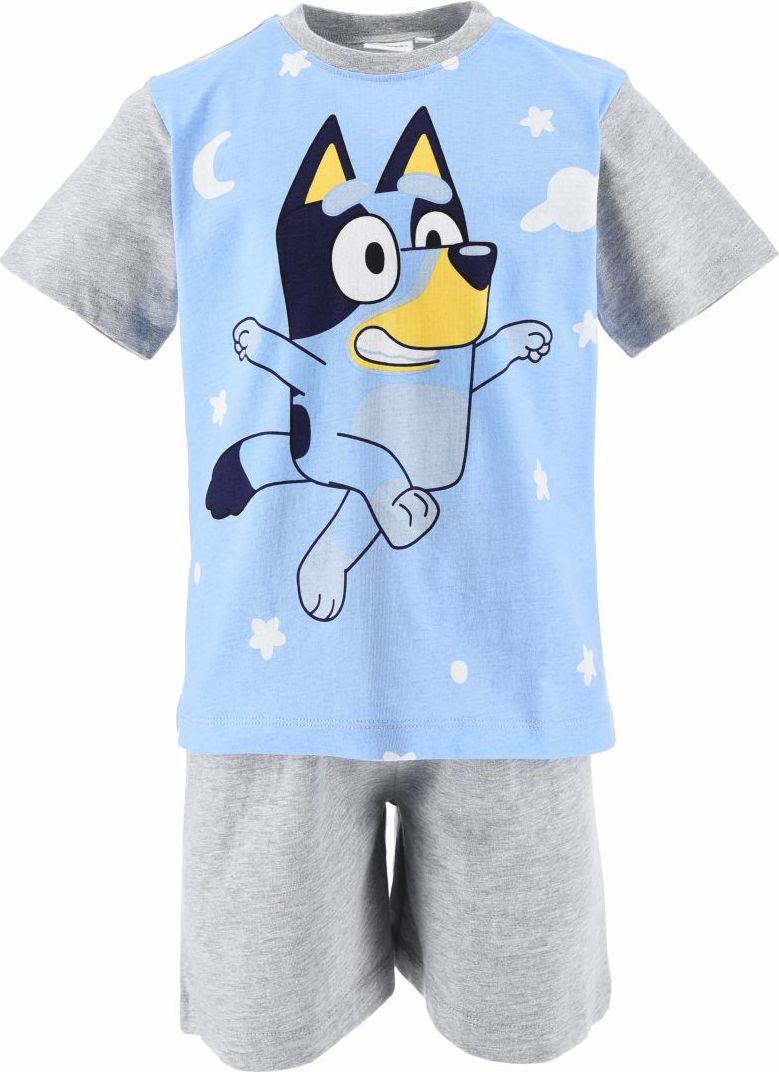 Modro-sivé detské krátke pyžamo Bluey Veľkosť: 116
