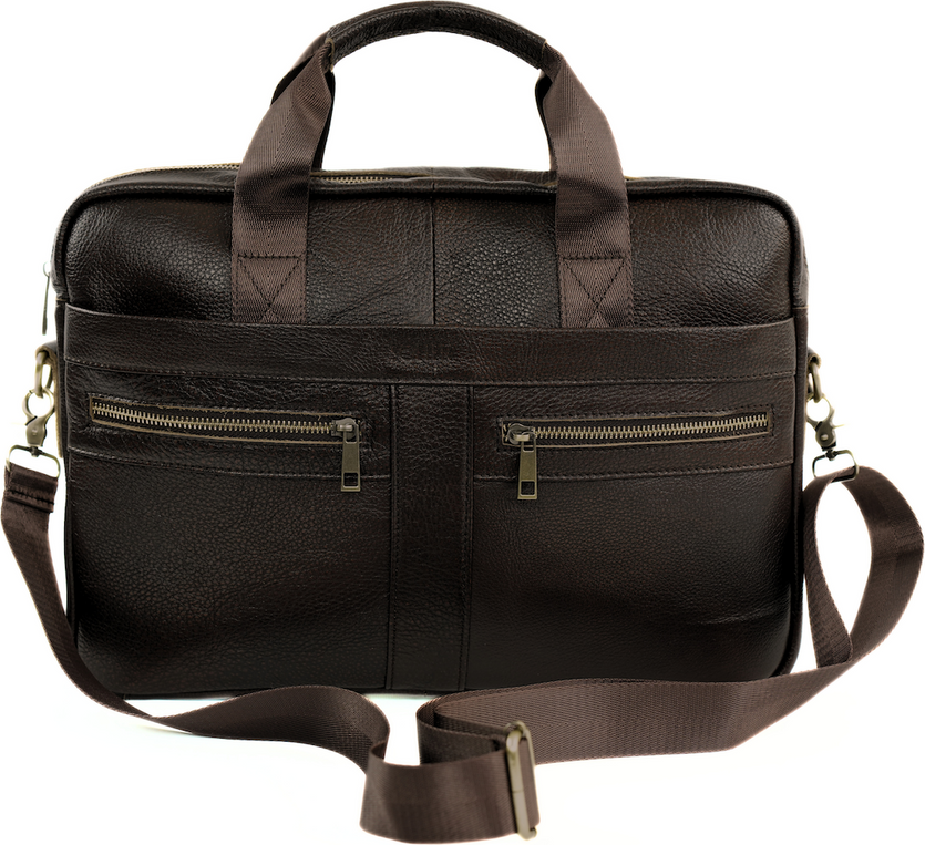 Veľká tmavohnedá pánska kožená taška MILO na notebook a dokumenty SL45 MILO DARK BROWN 9023 Veľkosť: ONE SIZE