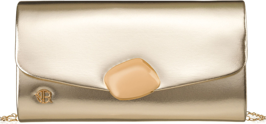 Rovicky Zlatá dámska listová kabelka s ozdobným zapínaním R-XS022 Veľkosť: ONE SIZE