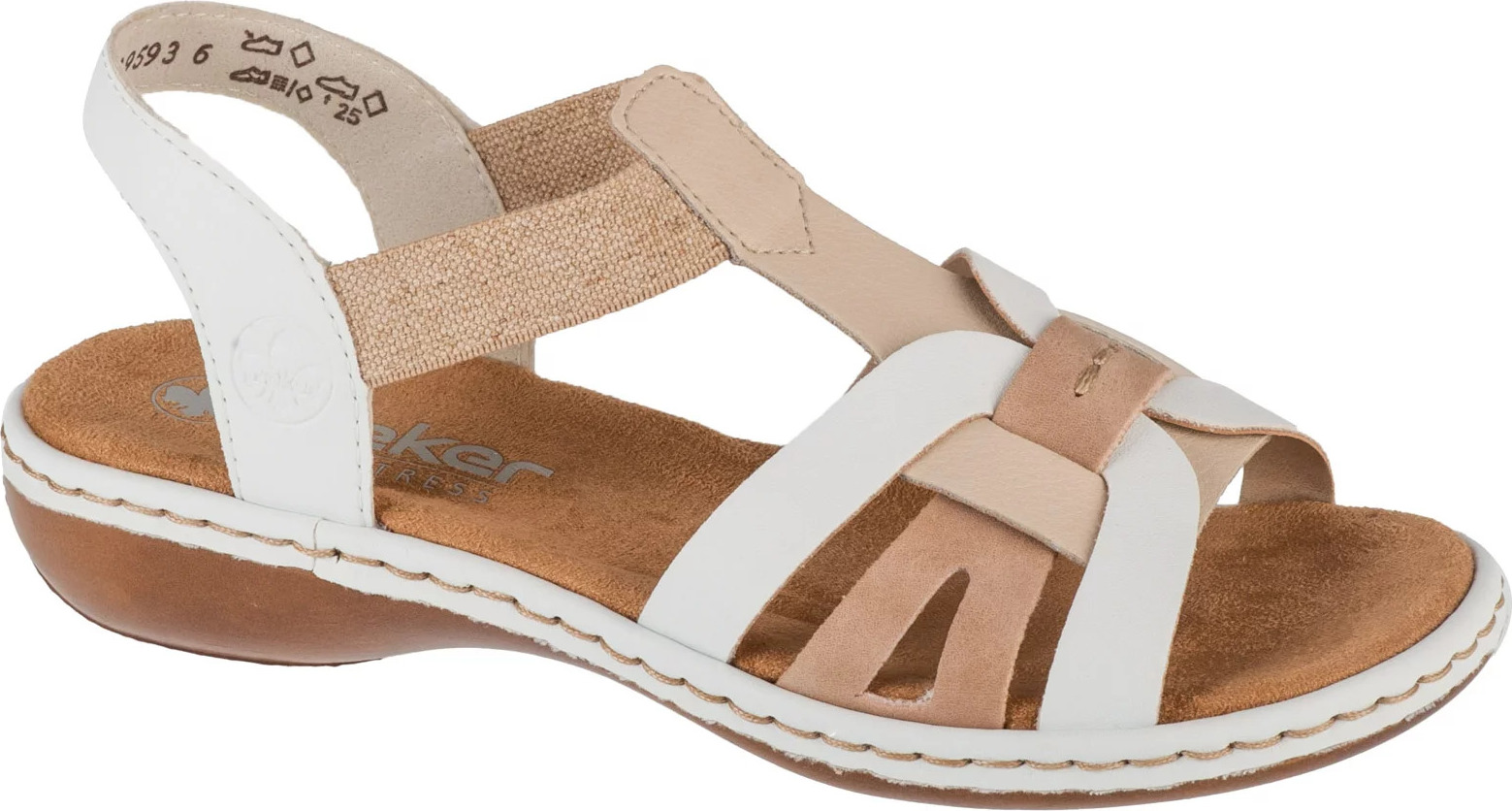 Bielo-béžové dámske sandále Rieker Sandals 65918-81 Veľkosť: 40