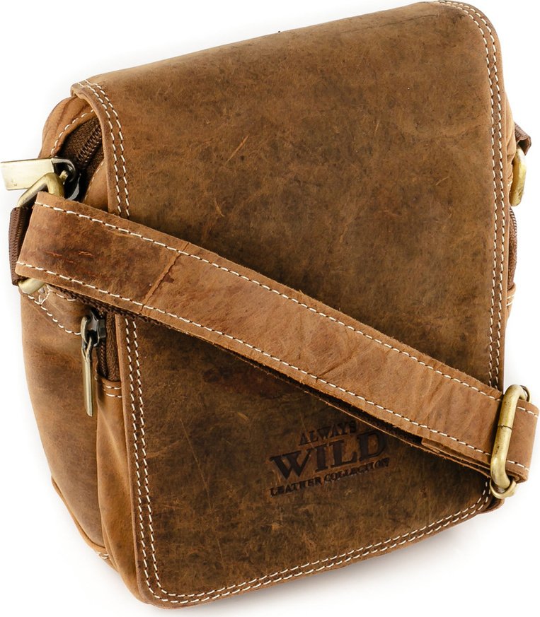 Always Wild hnedá pánska kožená taška z nubukovej kože 250591-MH Veľkosť: ONE SIZE