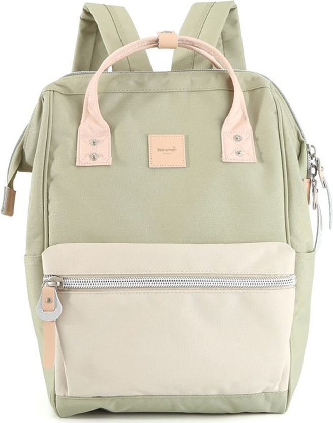 Svetlý béžovo-khaki priestranný batoh na notebook Himawari s USB portom 1881-30 Veľkosť: ONE SIZE