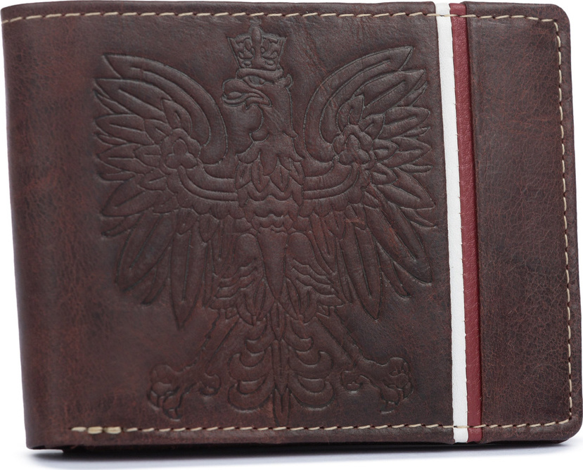 Tmavohnedá pánska peňaženka s originálnym motívom D016 N992A-HP-BL Veľkosť: ONE SIZE